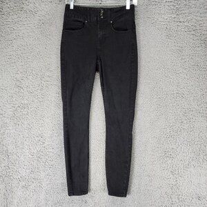 HT Denim Jeans Womens 5 Black Stretch Hi Rise Super Skinny